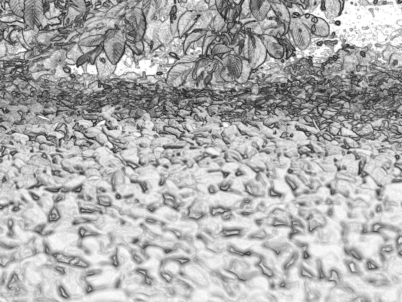 Stone ground pattern, natural stone texture, ground pavement bac. Pencil drawn sketch photo