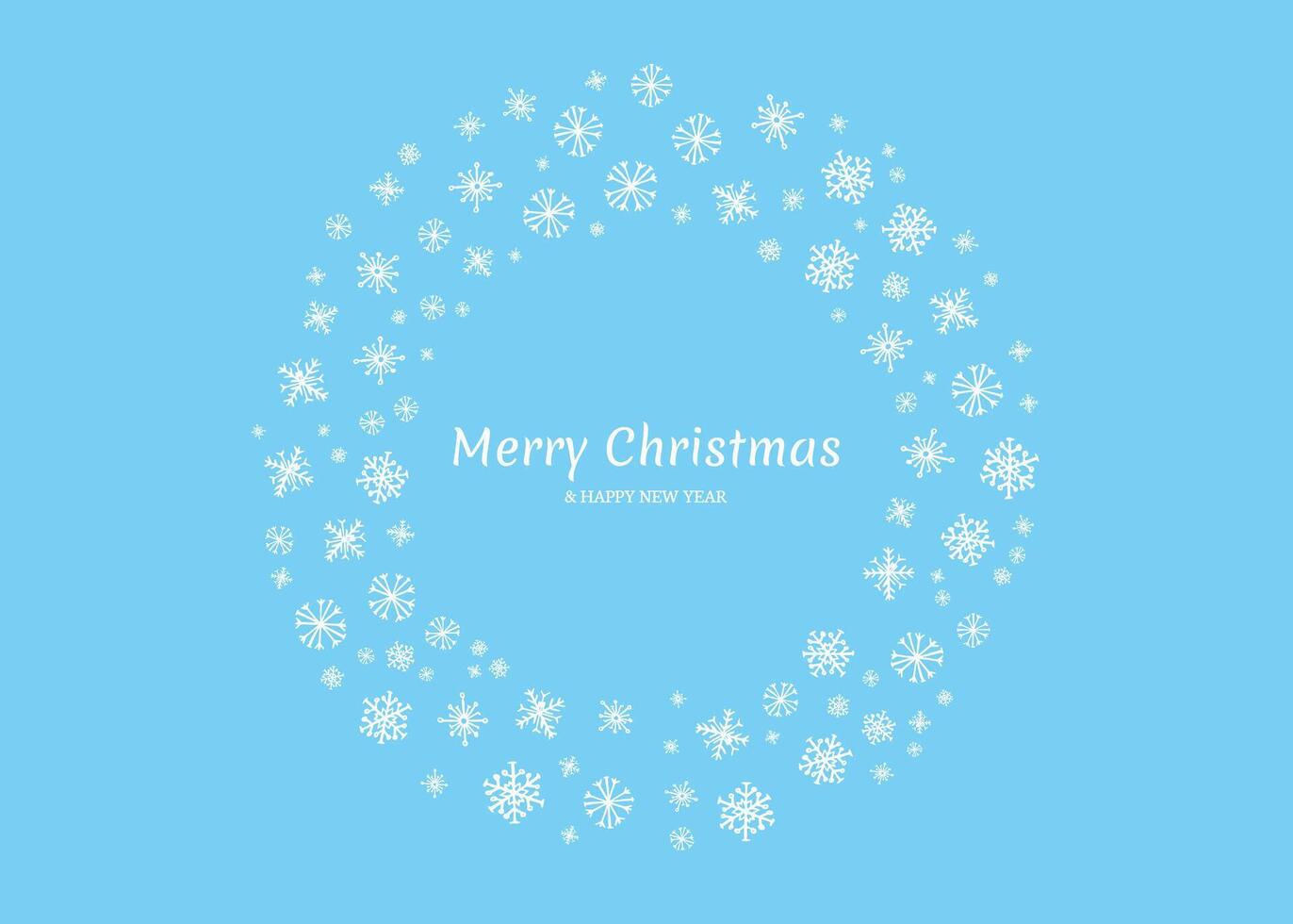 Merry Christmas background with snowflakes in circle vector