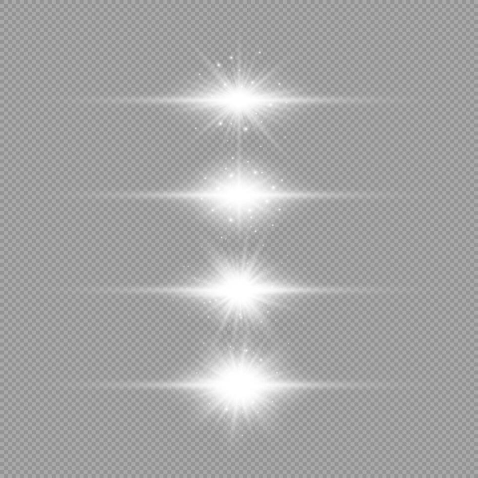 White horizontal light effect of lens flares vector