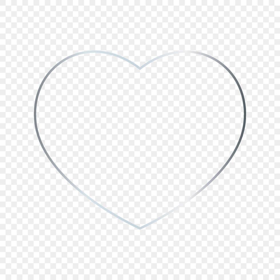 Silver glowing heart shape frame vector