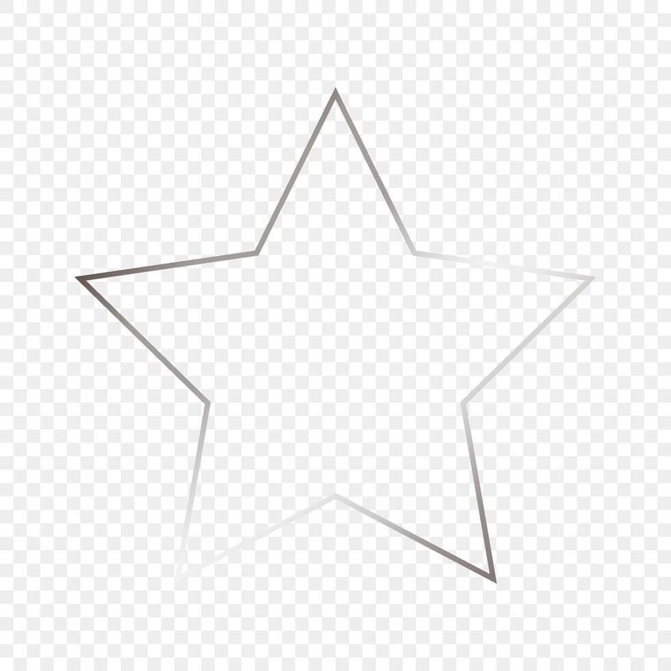 Silver glowing star shape frame vector
