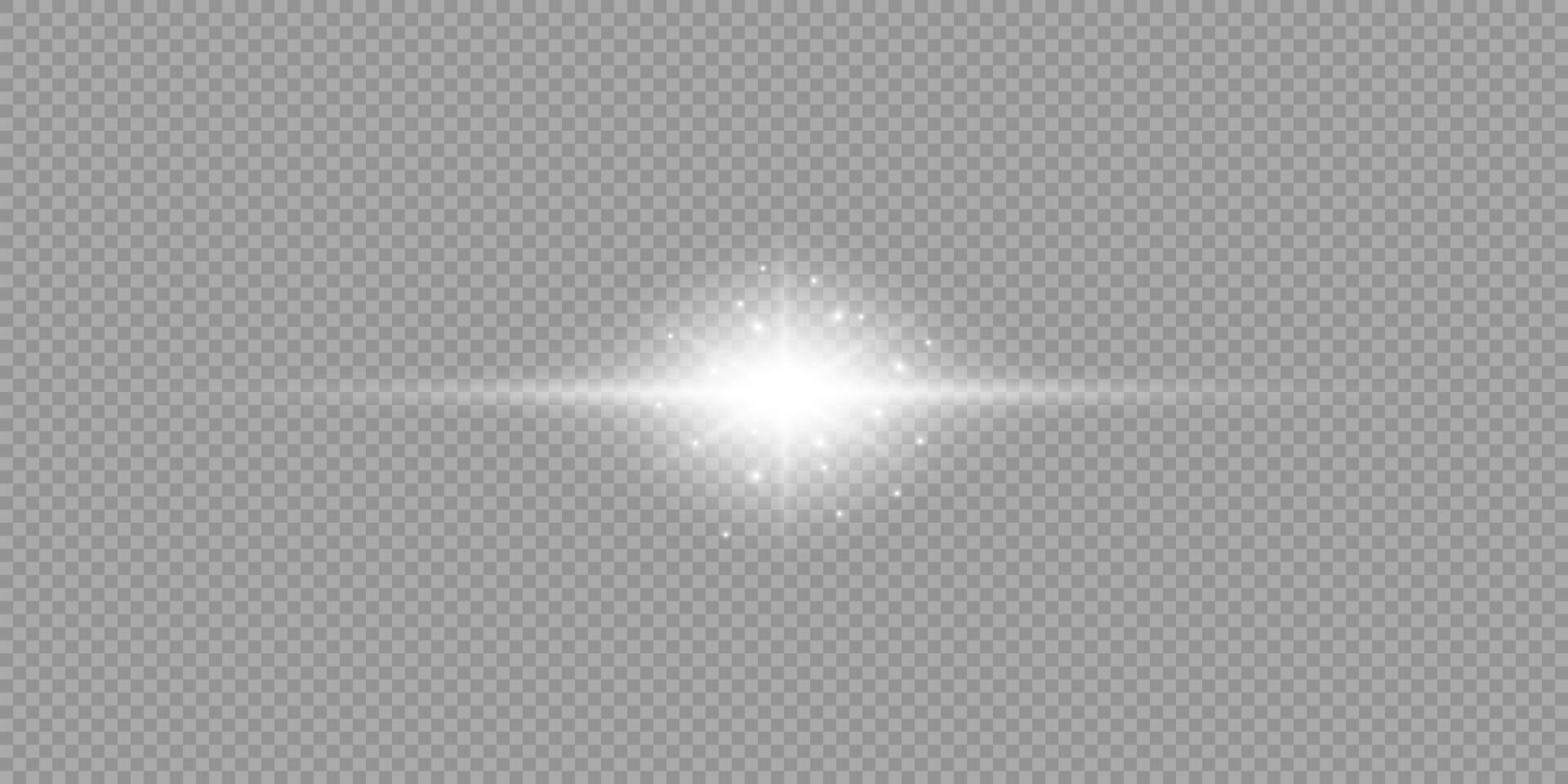 White horizontal light effect of lens flares vector