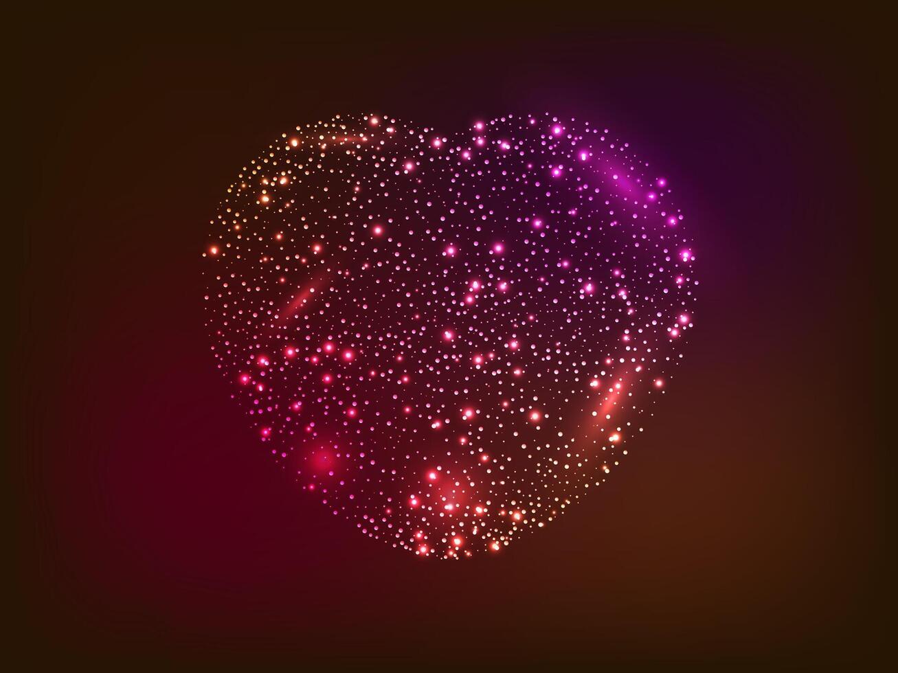 Neon heart on dark background vector