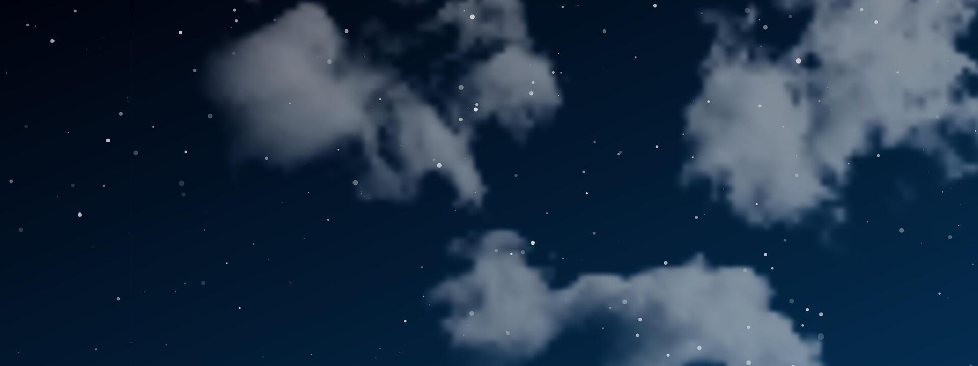 Night sky with clouds and many stars vector