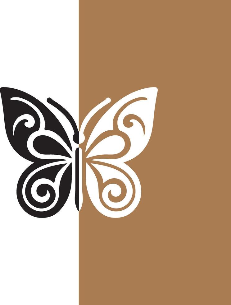 Illustration silhouette of colorful butterfly icon vector
