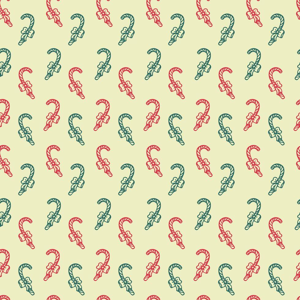 Seamless Pattern with Christmas Doodle Candies. vector