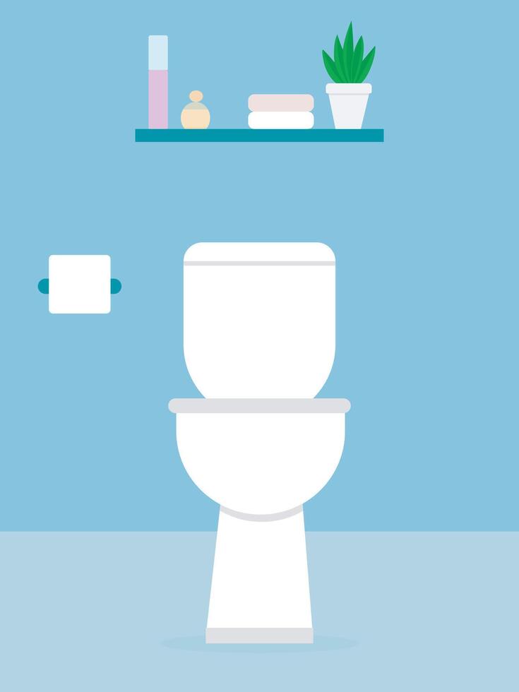 Toilet in a minimalist style of blue shades of the interior vector