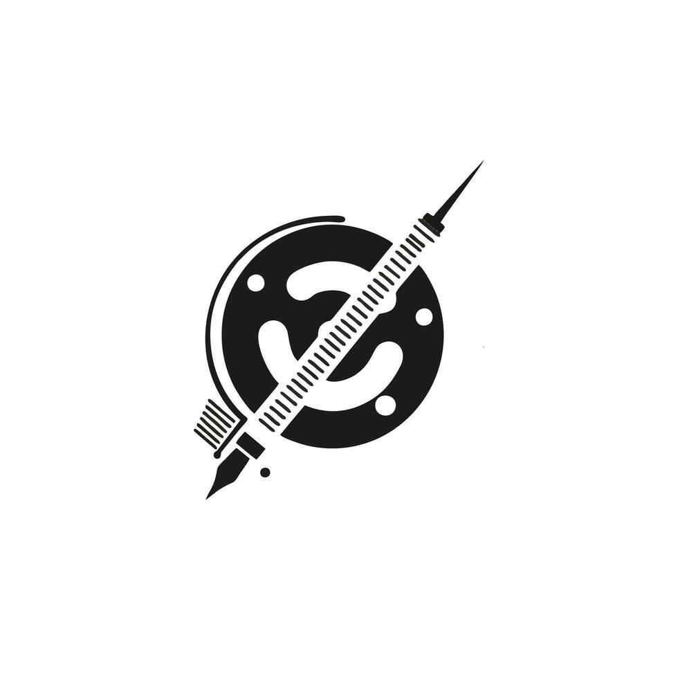 Vaccine related icon on background for graphic and web design vector