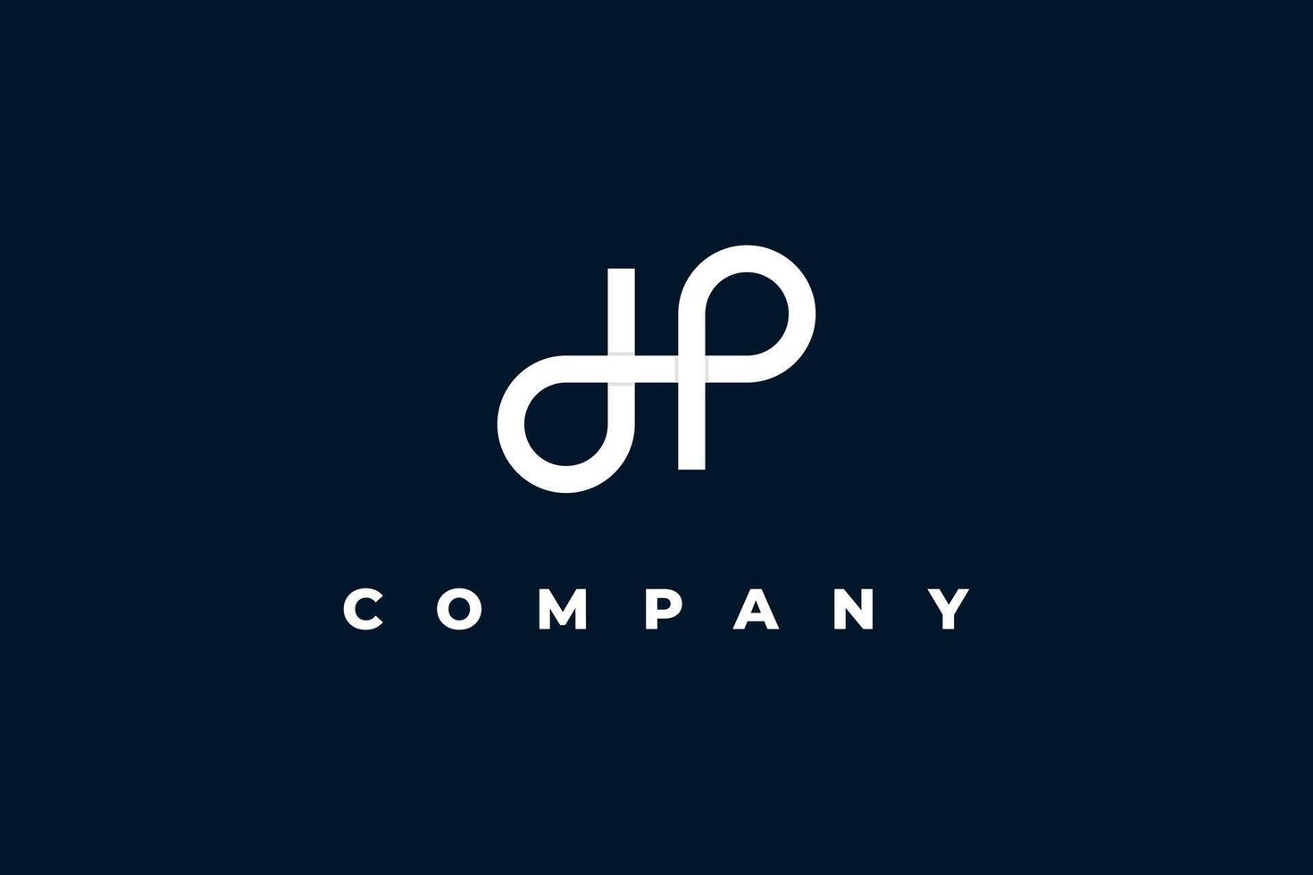 letter d h p monogram modern minimal logo vector