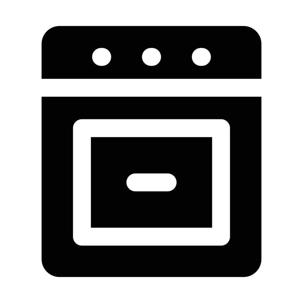 Simple Oven glyph icon. The icon can be used for websites, print templates, presentation templates, illustrations, etc vector
