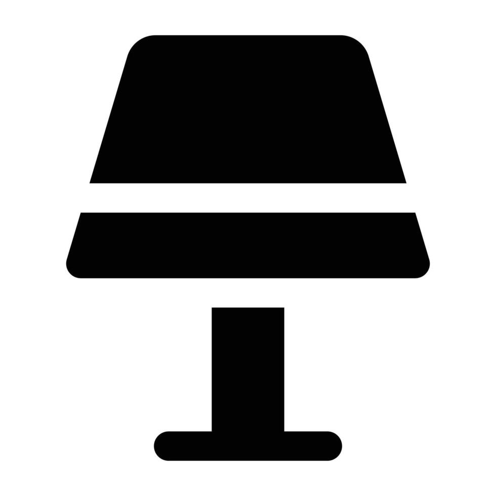 Simple Desk Lamp glyph icon. The icon can be used for websites, print templates, presentation templates, illustrations, etc vector