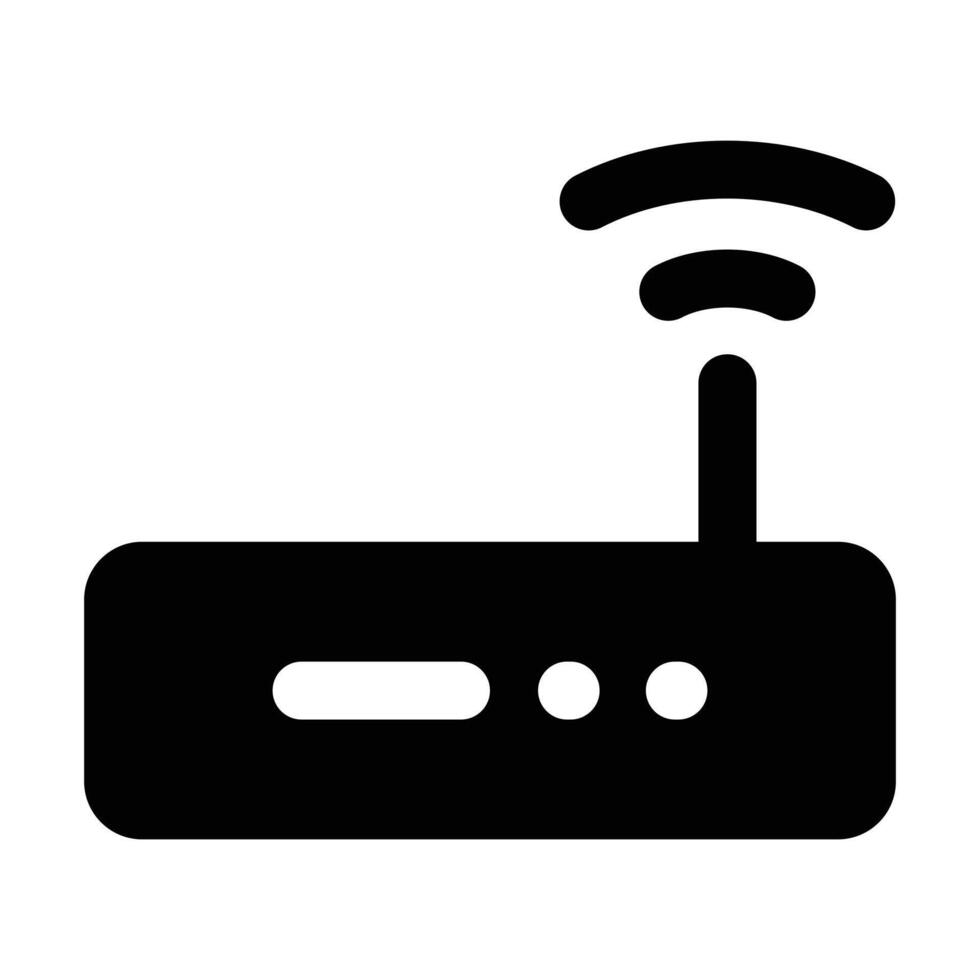Simple Wifi Router glyph icon. The icon can be used for websites, print templates, presentation templates, illustrations, etc vector