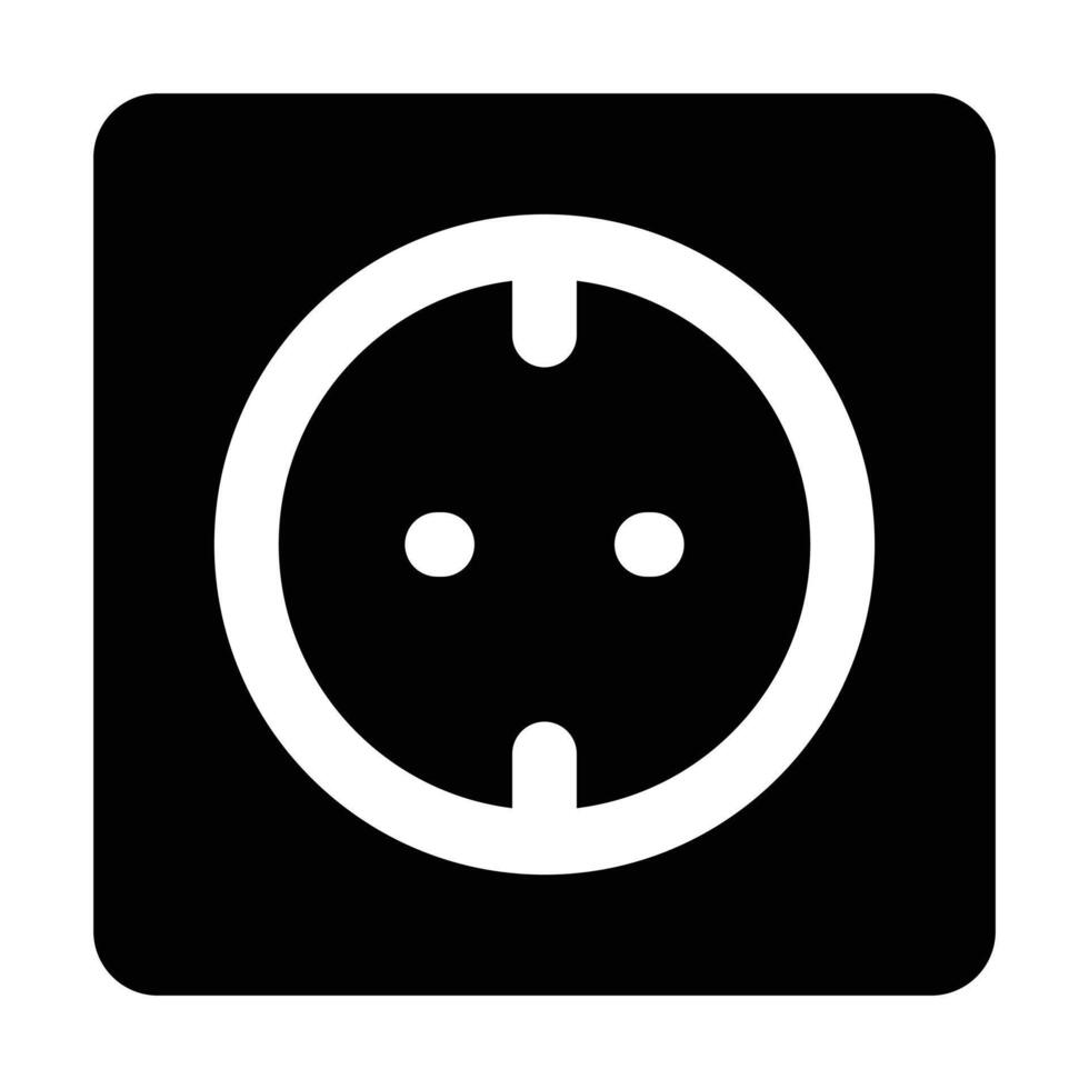 Simple Socket glyph icon. The icon can be used for websites, print templates, presentation templates, illustrations, etc vector