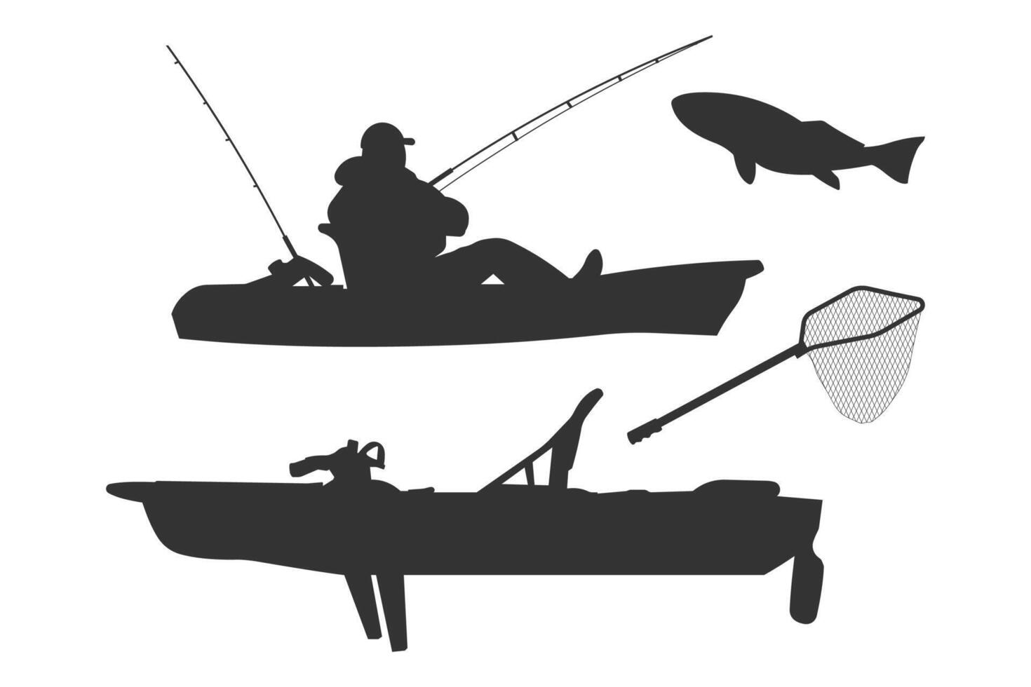 Kayak Fishing File Kayaking Art Paddle Fisherman vector