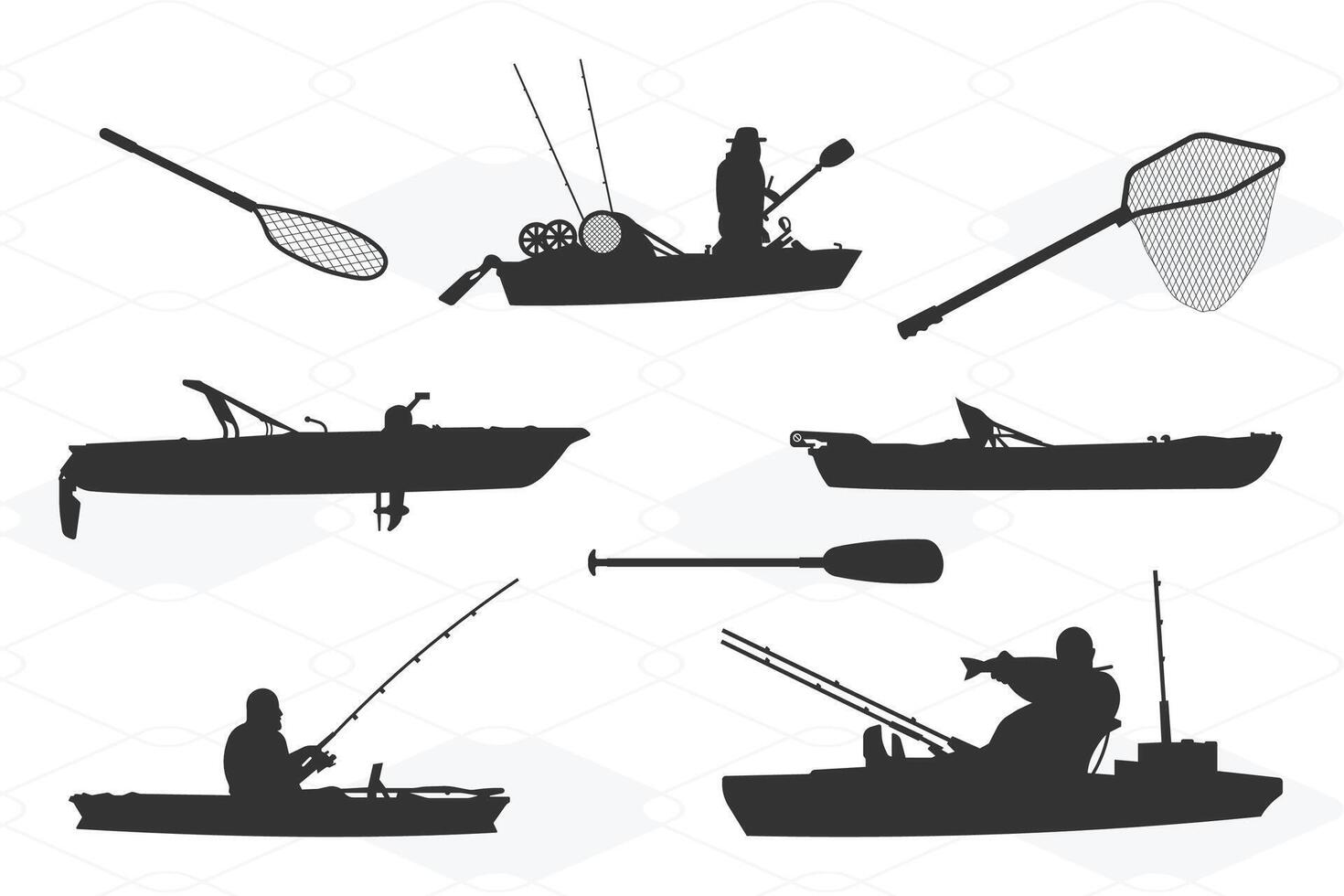 Kayak Fishing File Kayaker Kayaking Art Paddle Fisherman vector