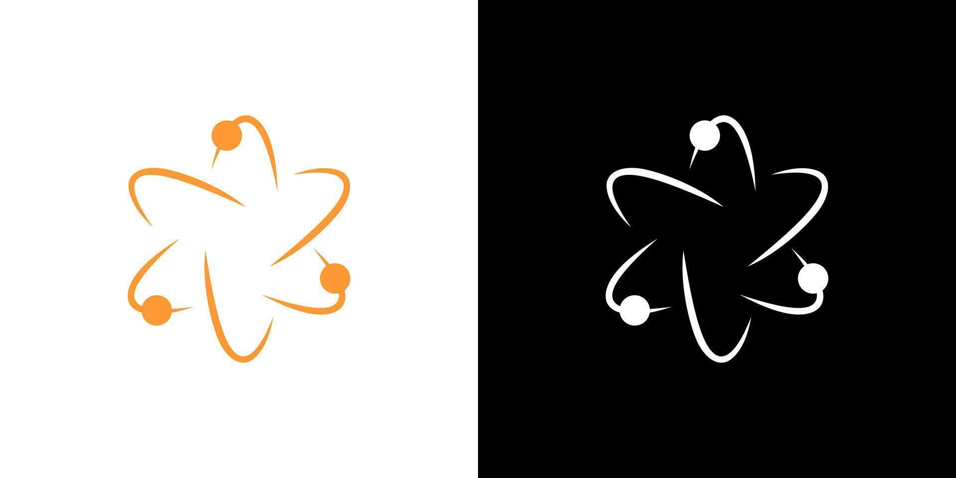 Atom icon logo abstract . Electron nuclear proton neutron logo isolated vector