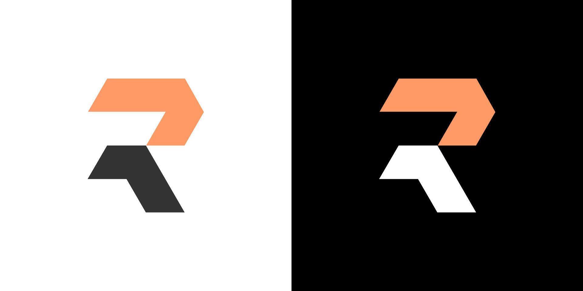 R letter icon logo . Modern tech business graphic design vector