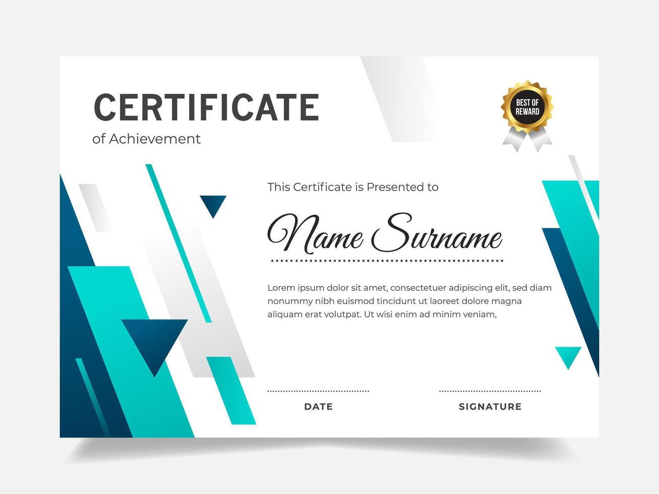 Elegant certificate template. Suitable for Award, Diploma, Graduation, Business, and Education. vector
