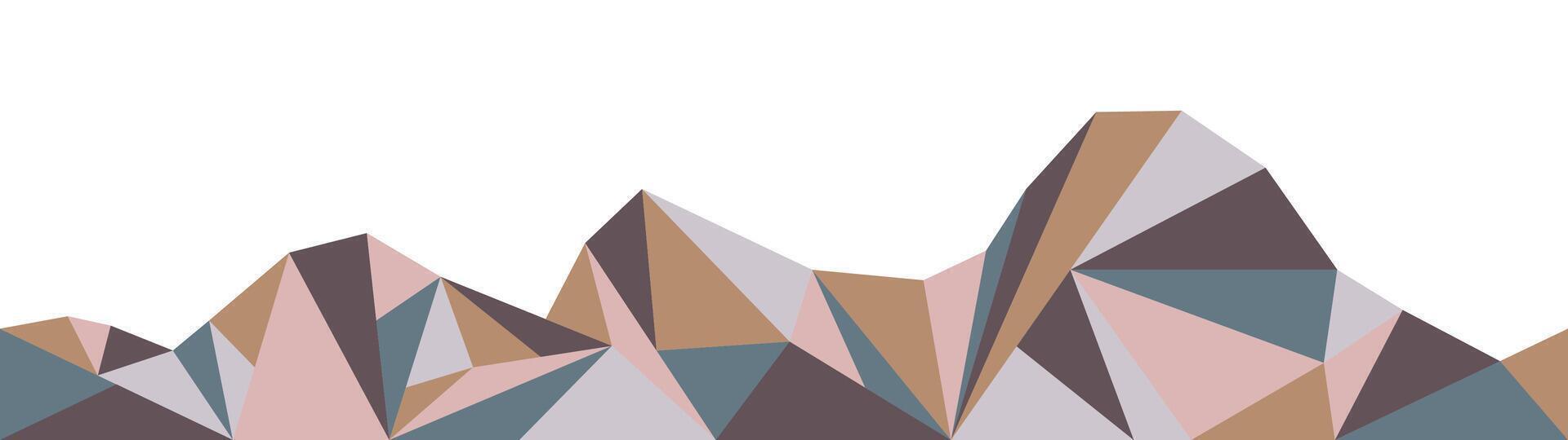 Abstract triangle horizontal panoramic seamless long background in polygonal strict style. vector