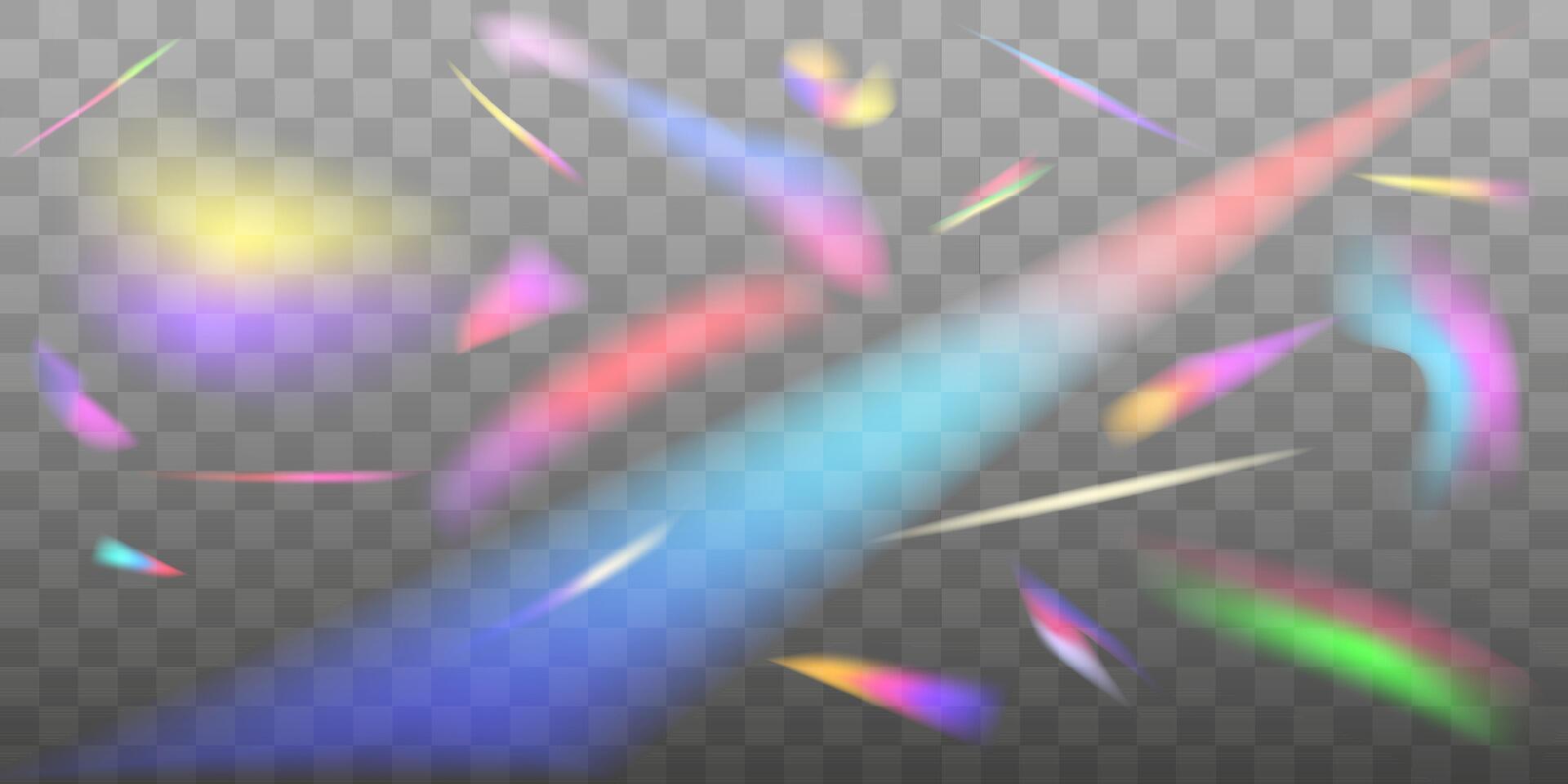 set of photo effects, rainbow refraction, prism vector