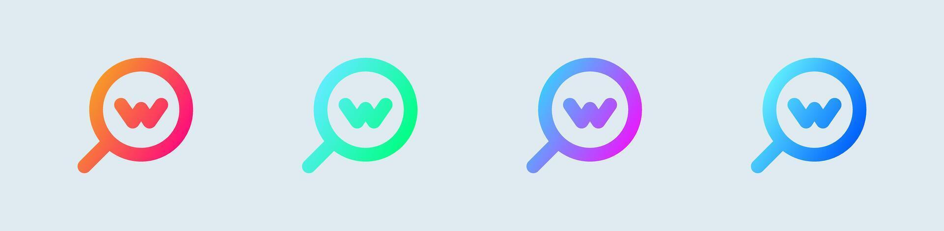 Keyword line icon in gradient colors. Optimization signs illustration. vector