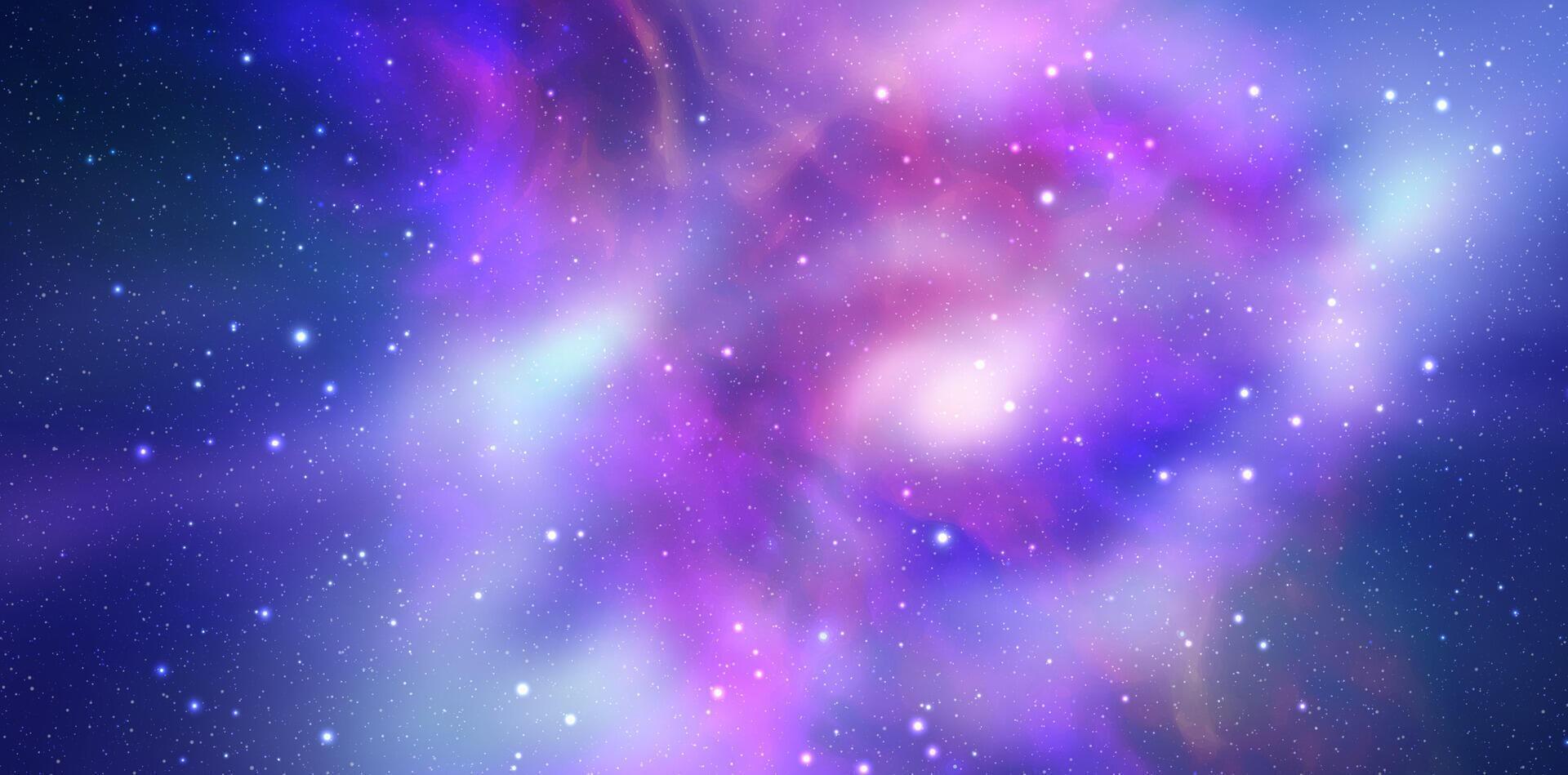 Space background with realistic nebula and shining stars. Magic colorful galaxy with stardust vector