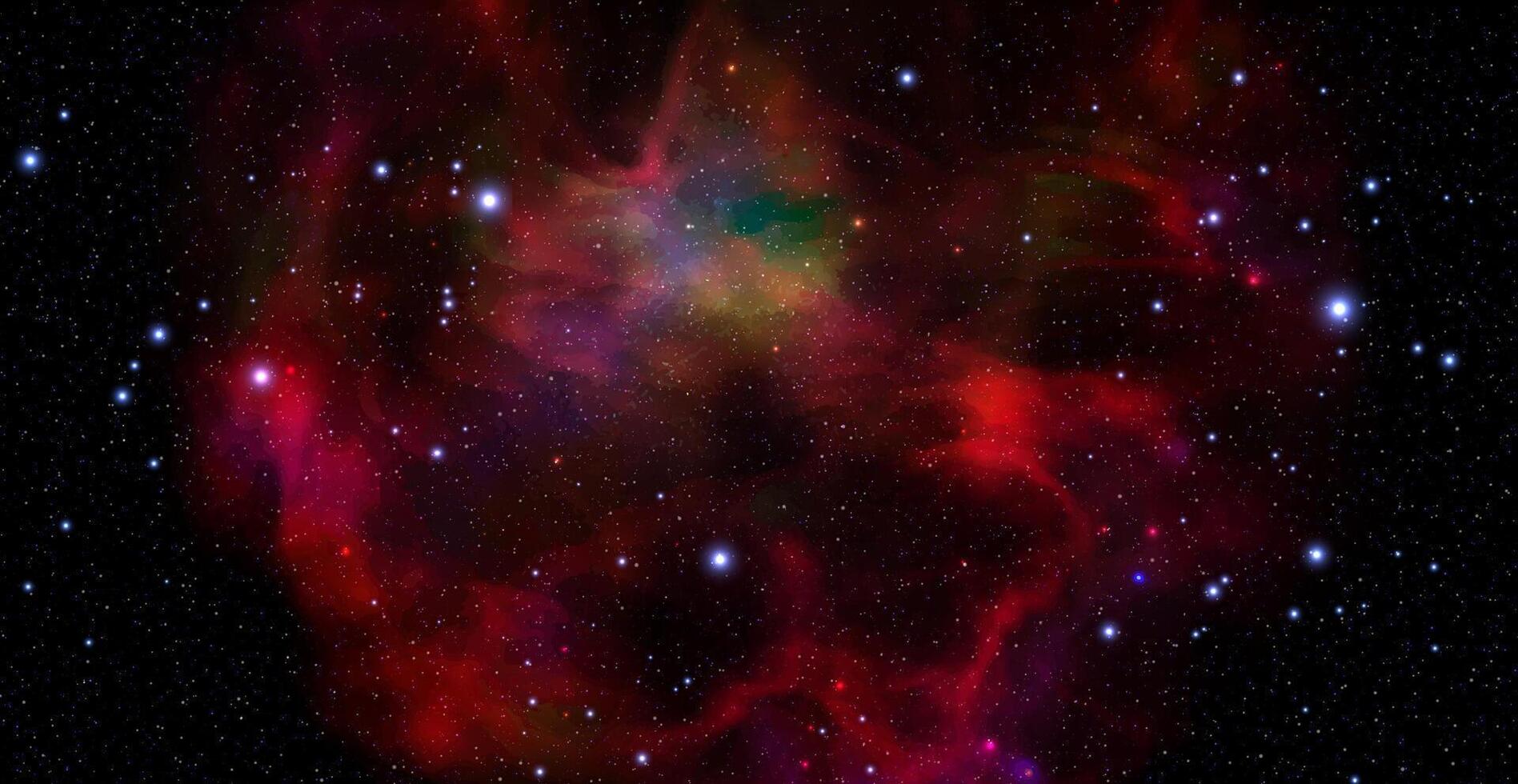 Space background with realistic nebula and shining stars. Magic colorful galaxy with stardust vector
