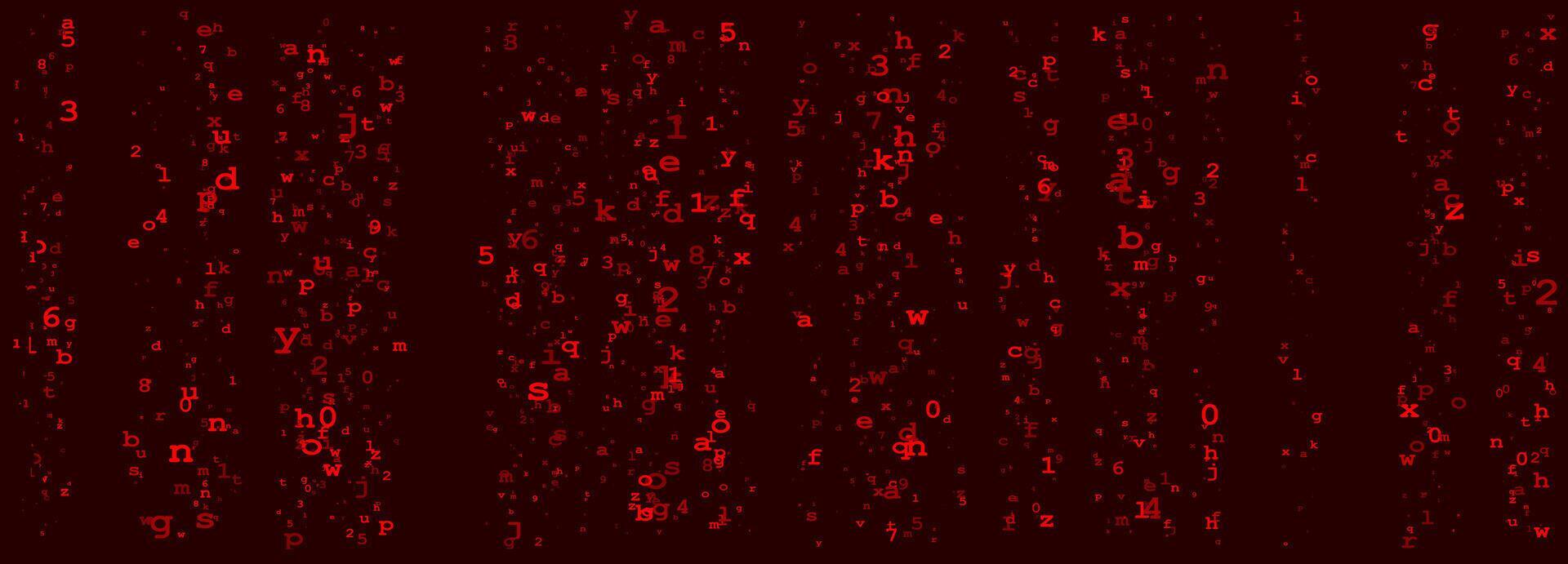 Digital Binary Code on Dark Red Background. Data Breach 49052388 Vector ...