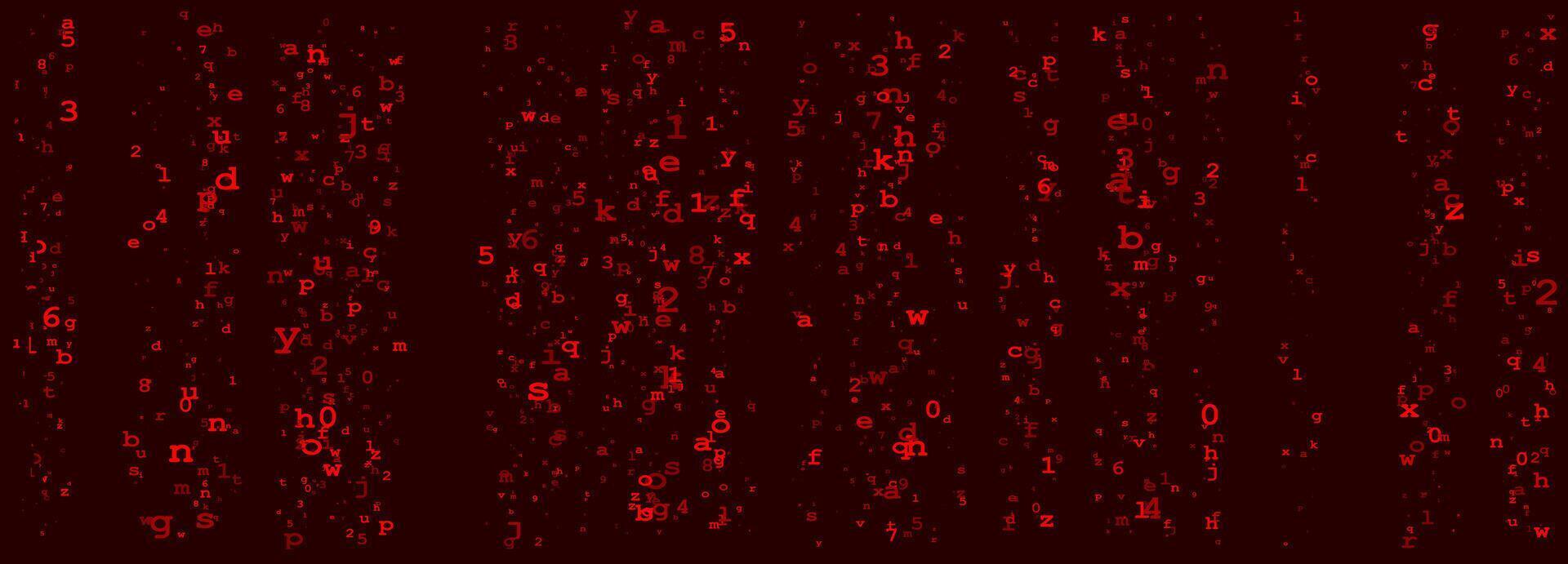 Digital Binary Code on Dark Red Background. Data Breach vector