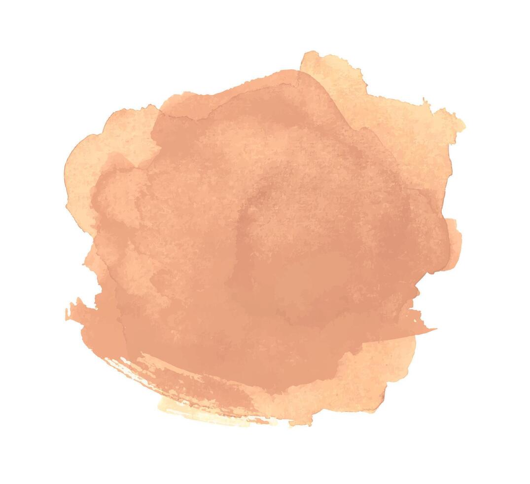 Abstract Watercolor Shapes in Trendy Peach Fuzz Color of 2024 vector
