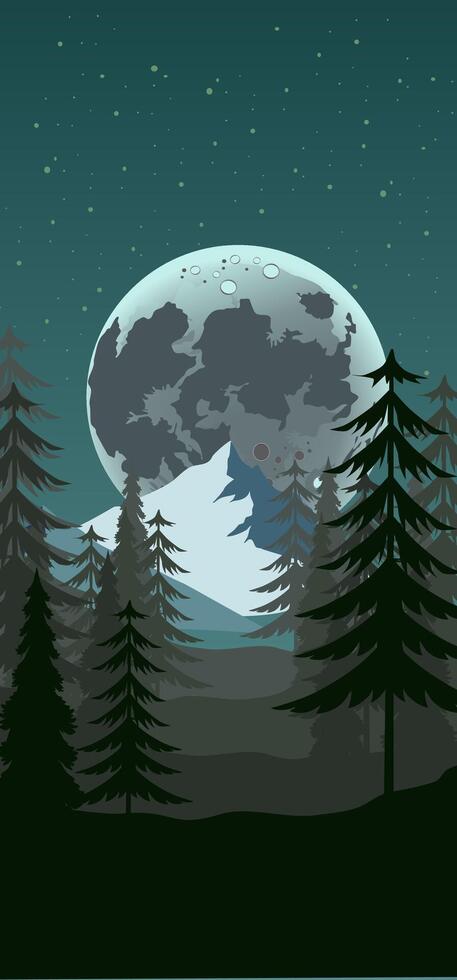 Landscape of mountains full screen background vector