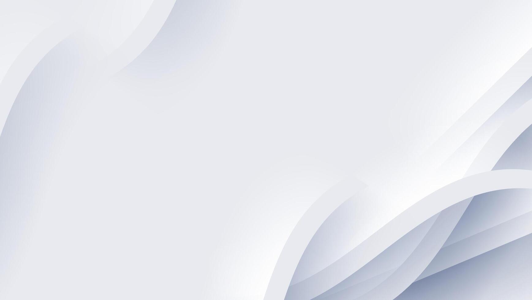 white and gray abstract background with overlapping 3d wavy lines vector