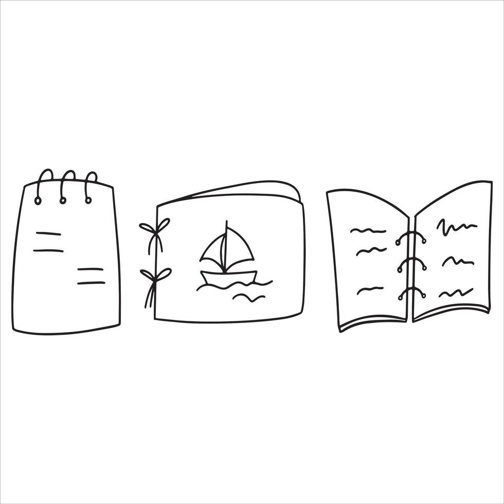 Set of notepads, planners, diaries. School or office stationery concept. To do list, memo sheet stickers, blank diary decor elements set. Doodles vector