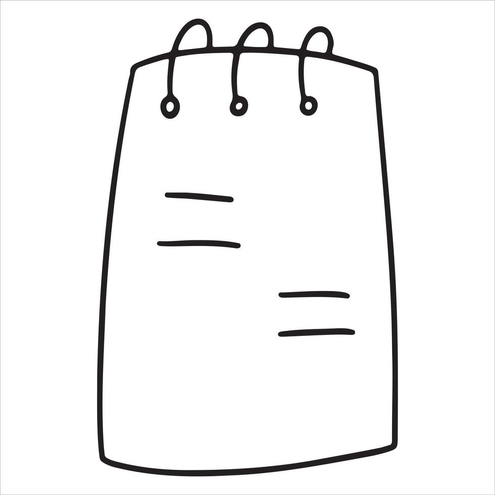 Hand drawn notebook, diary, planner doodle vector