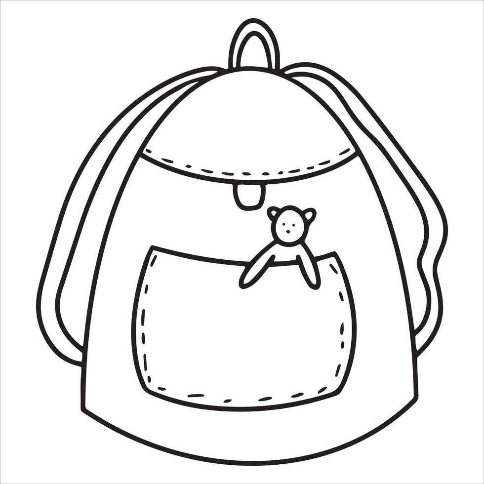Hand drawn backpack, bag. Doodle illustration vector