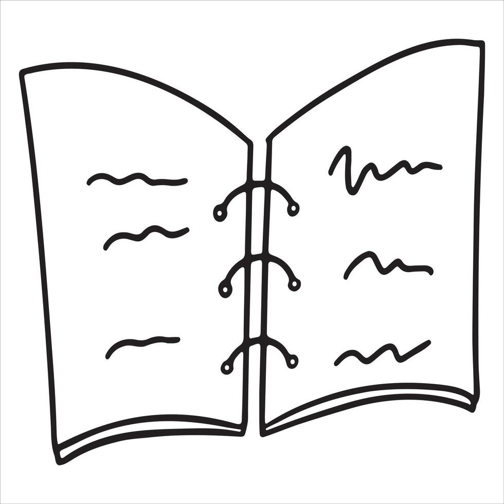 Hand drawn notebook, diary, planner doodle vector