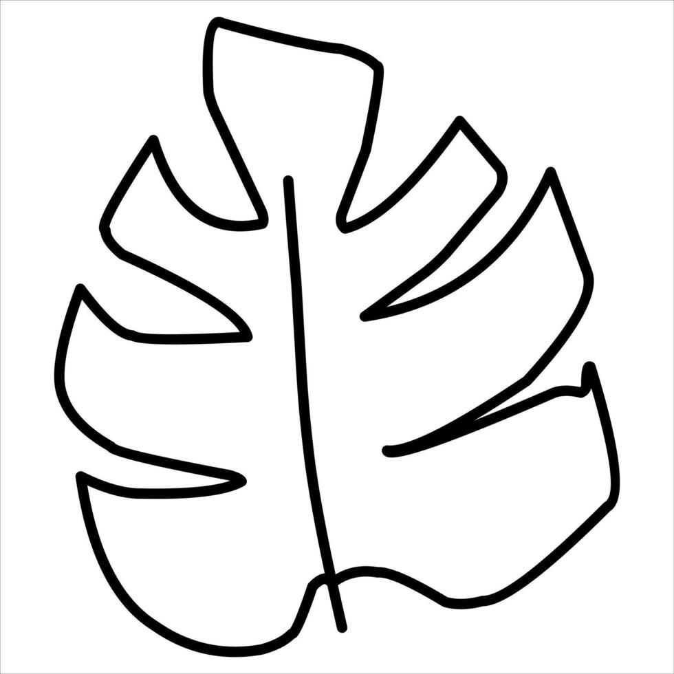 Leaf illustration, Hand-drawn doodles illustration.Line art vector