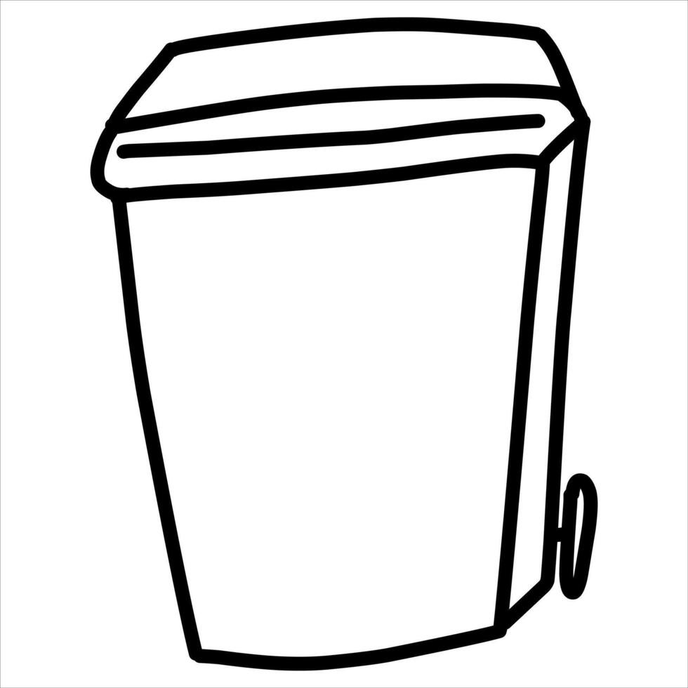 Recycle bin illustration, Hand-drawn doodles illustration.Line art vector