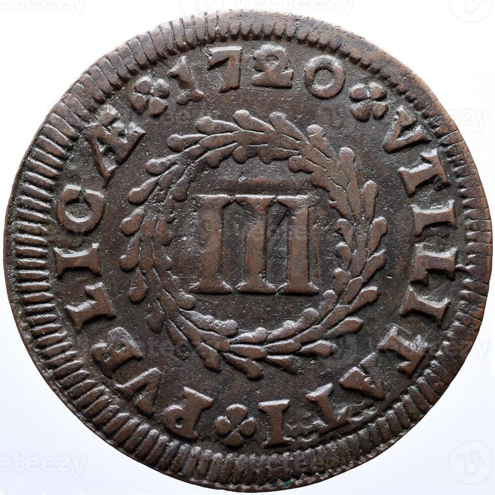 Portugal Ancient Coins. King of Joao V photo