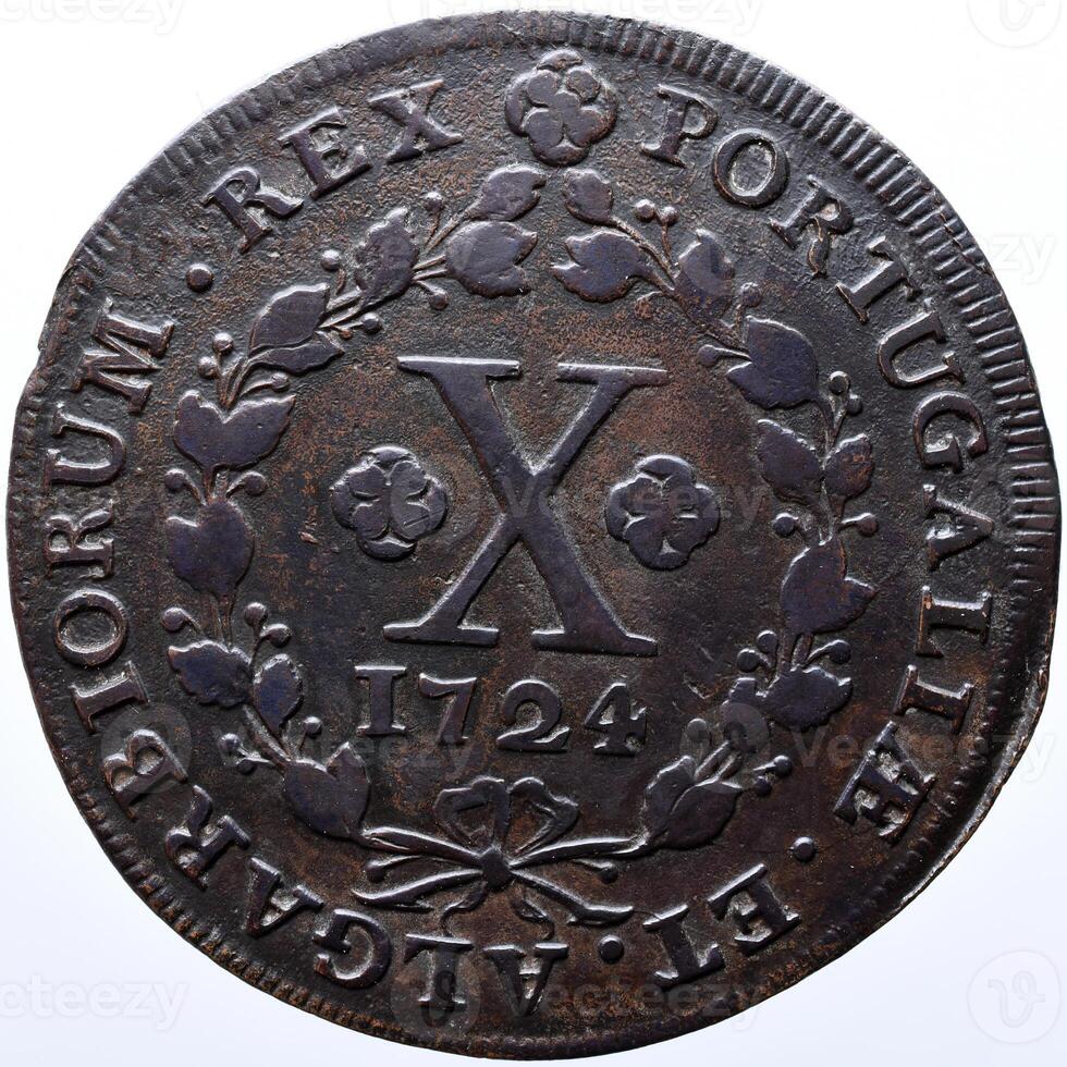 Portugal Ancient Coins. King of Joao V photo