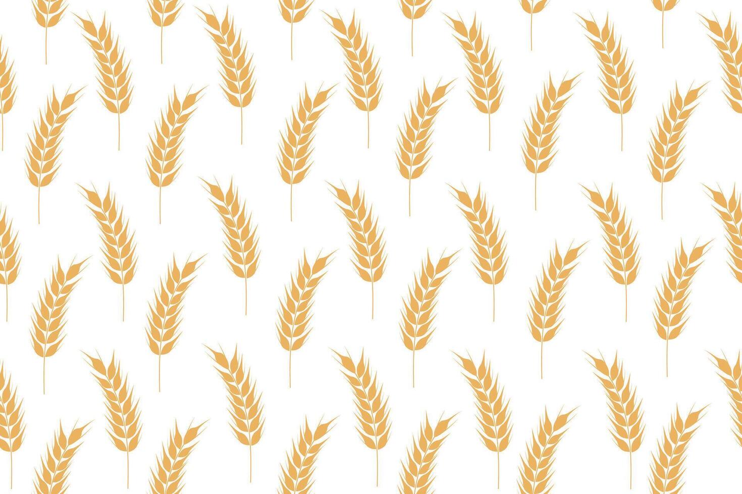 Collection of golden ripe spikelets of wheat. Agricultural symbol, flour production. silhouette of wheat. vector