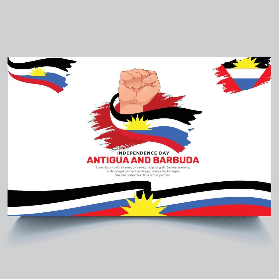 Happy Antigua and Barbuda Independence Day Banner . vector