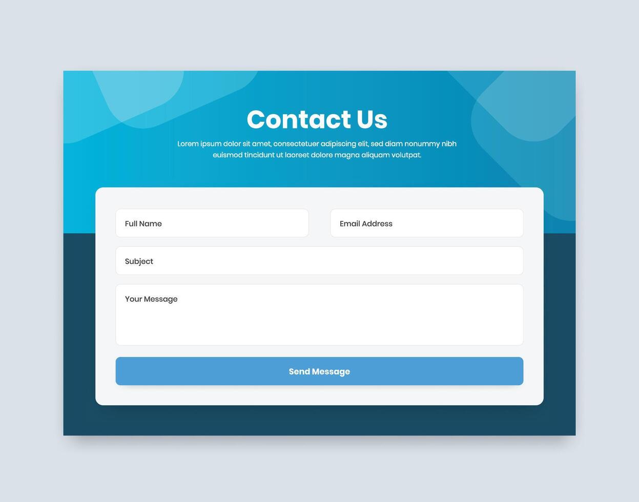 Minimalist modern contact and feedback form page web interface design vector