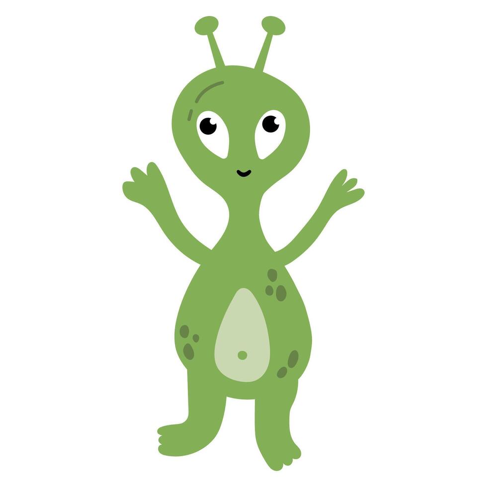 Cute hand drawn alien vector