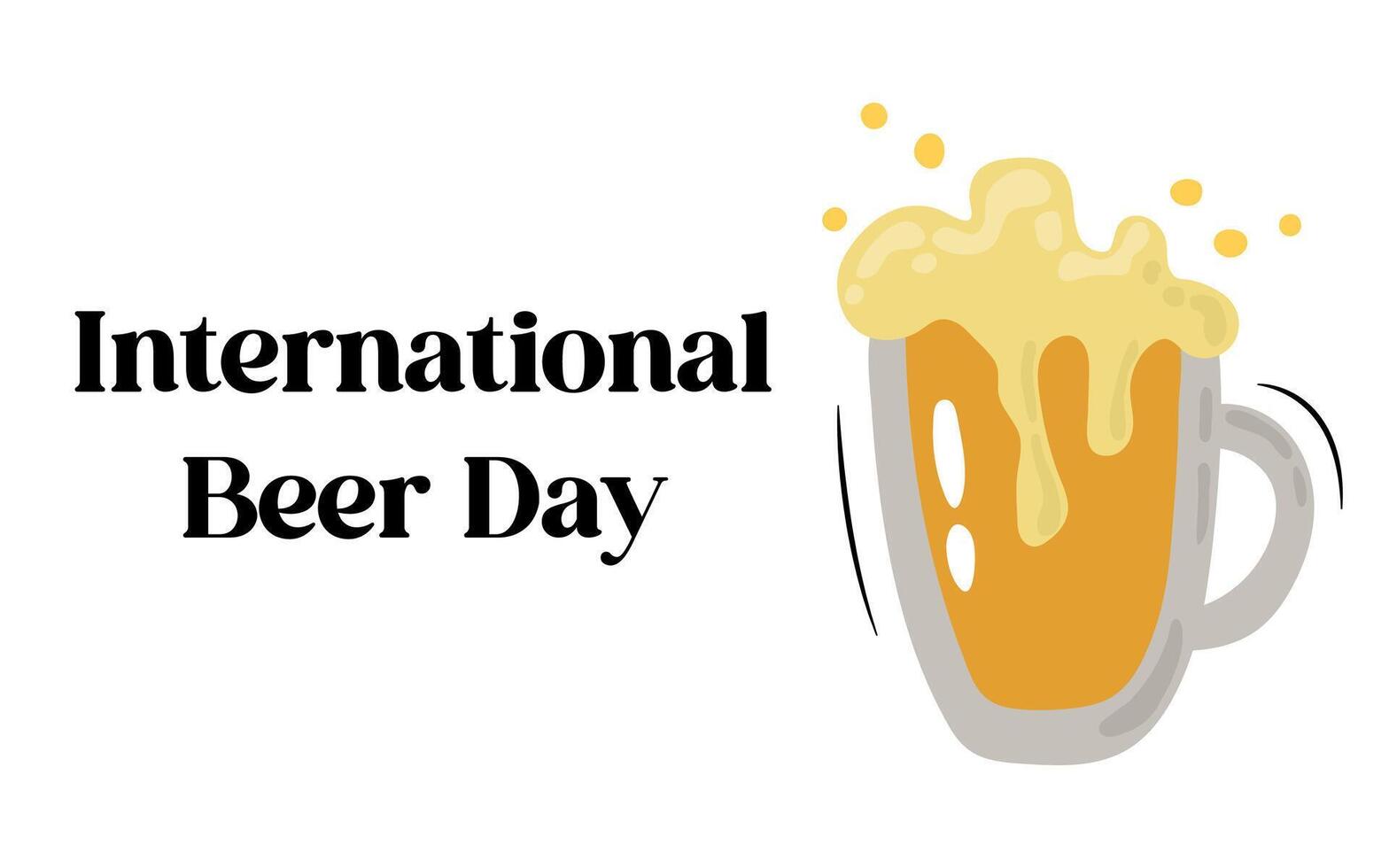 International Beer Day. White background, isolate vector