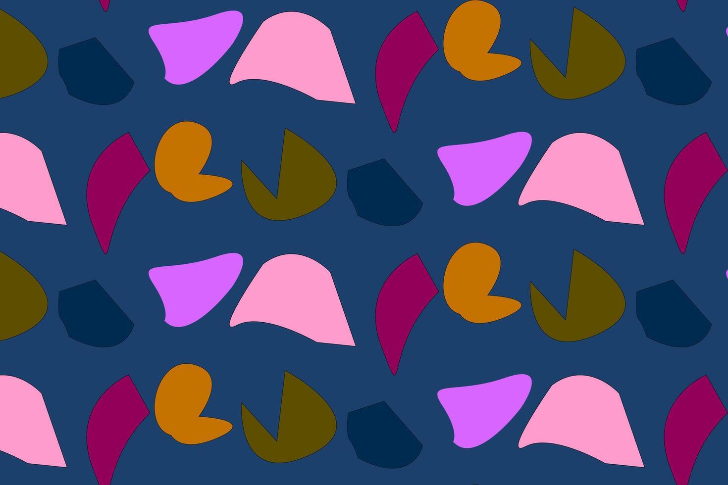 a pattern with colorful shapes on a dark blue background vector