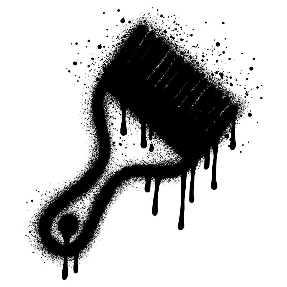 brush graffiti with black spray paint. vector