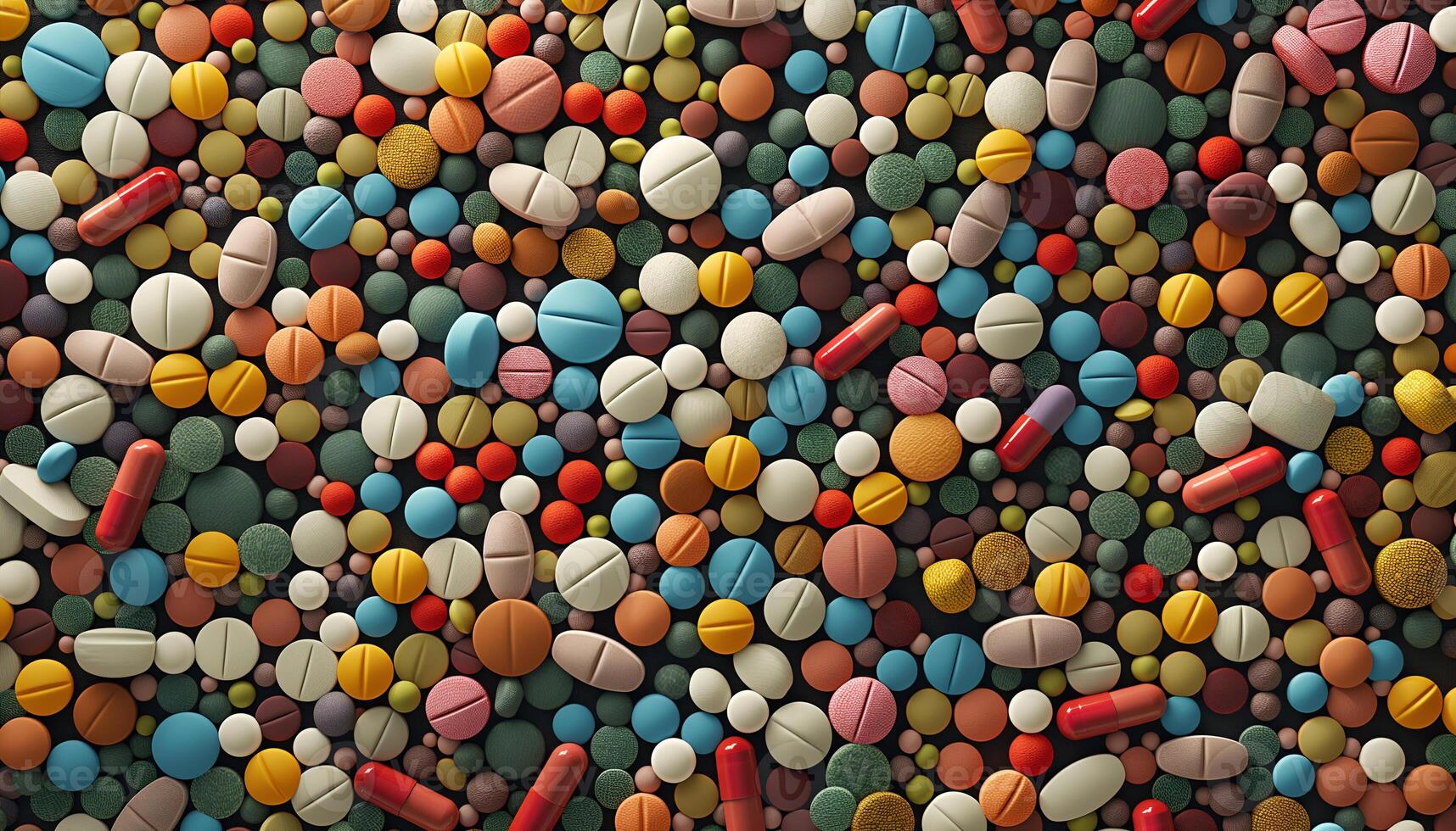various pills and tablets background photo