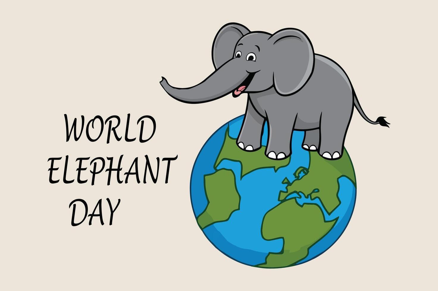 World elephant day illustration art vector