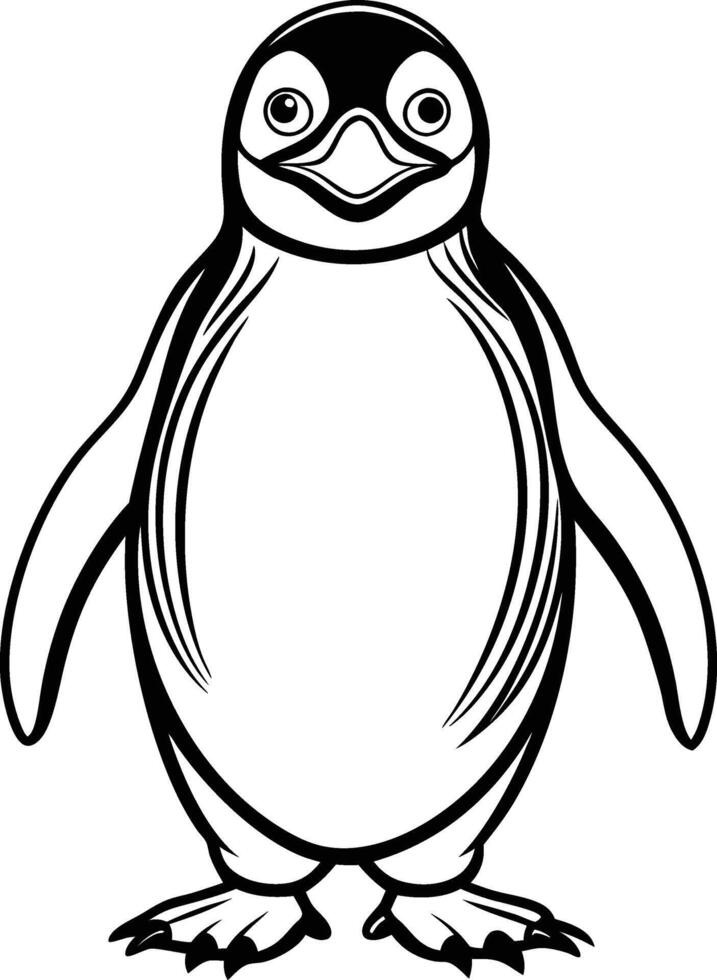 Minimalist Penguin Outline Design Illustration vector